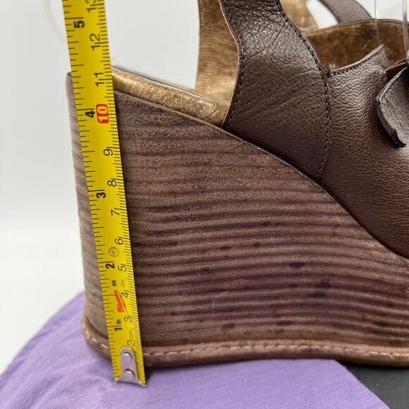 Anthropologie Anna Sui Platform Wedges Gladiator Straps Leather Boho - Picture 11 of 12